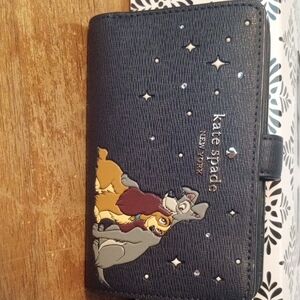 Kate Spade Black Wallet with Dog Design